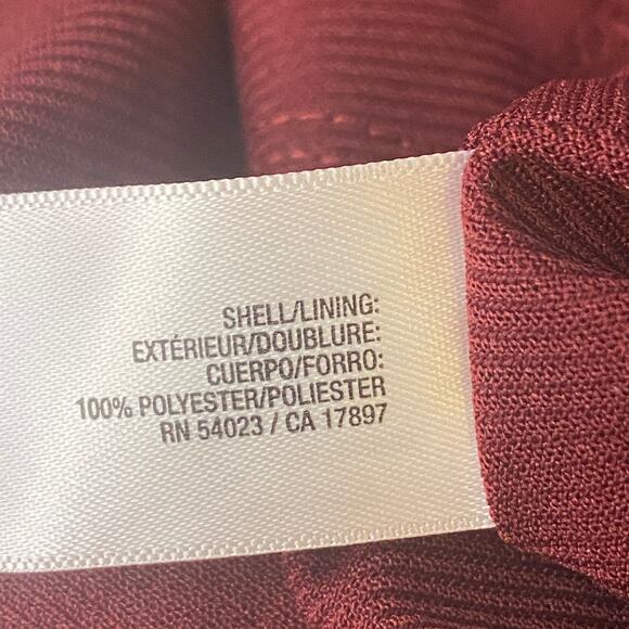 Old Navy 3/4 Sleeve Polka Dot Dress Large Burgandy Maroon Ombre Dots Scoop Neck - Picture 10 of 11